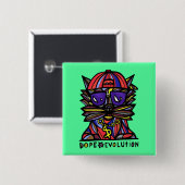 Button "Dope Evolution" op het plein (Voorkant /achterkant)