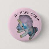 Button - Eenhoorn Magic op Roze (Voorkant)
