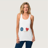 Button en draad van liefde - Schattige hartontwerp Tanktop (Volledige Voorkant)