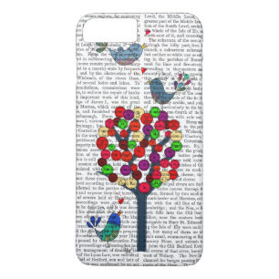 Button en vogels blauw iPhone 8 plus / 7 plus hoesje