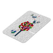 Button en vogels blauw magneet (Linkerzijde)