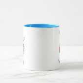 Button en vogels blauw mok (Midden)