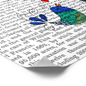 Button en vogels blauw poster (Hoek)