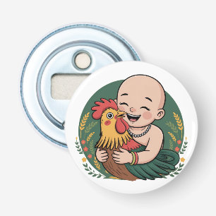 Button flessenopeners Chloe Baby knuffelt de haa