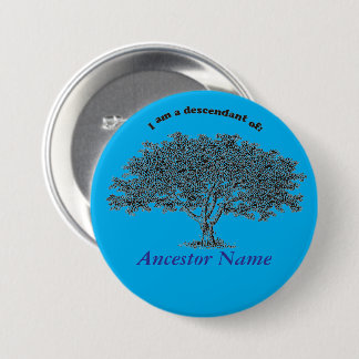 Button - Genealogieboom op blauw