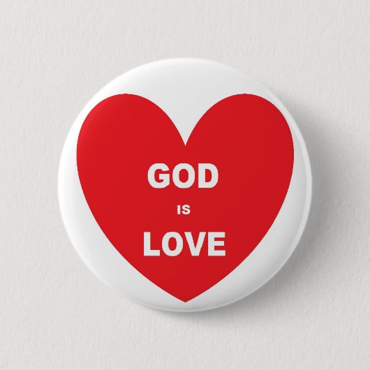 Button God Is Liefde Rood Hart (Voorkant)