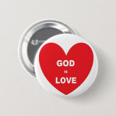 Button God Is Liefde Rood Hart (Voorkant /achterkant)