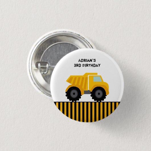 Button Gold en Grey Dump Truck (Voorkant /achterkant)