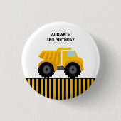 Button Gold en Grey Dump Truck (Voorkant)