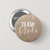 Button - Gold Glitter Fab Team Bride (Voorkant /achterkant)