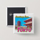 Button "Groeten uit Tokio" (Voorkant /achterkant)