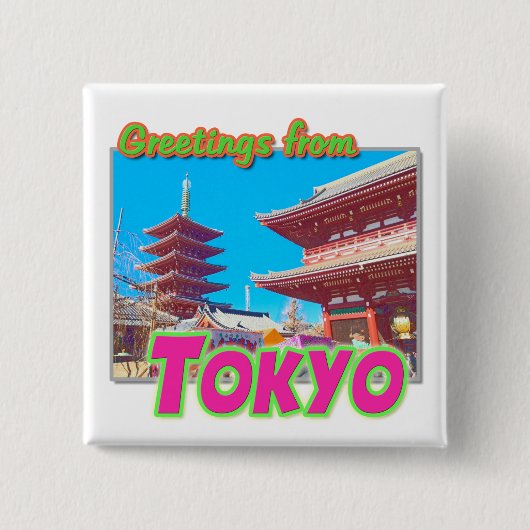 Button "Groeten uit Tokio" (Voorkant)