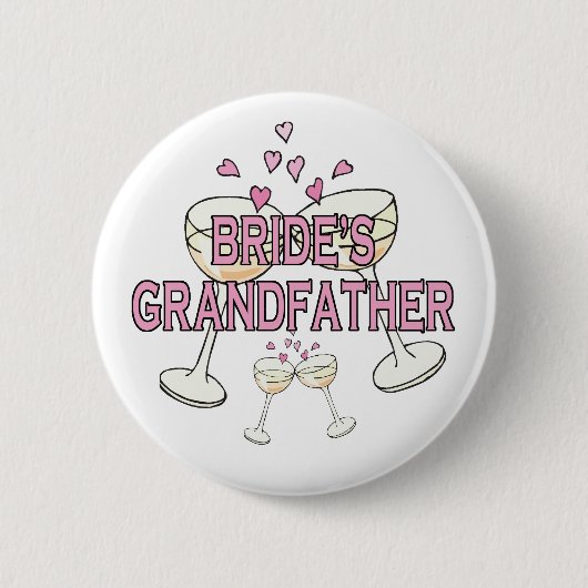 Button: Grootvader van de bruid Ronde Button 5,7 Cm (Voorkant)