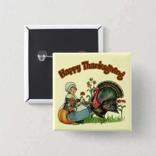 Button - Happy Thanksgiving (Voorkant /achterkant)