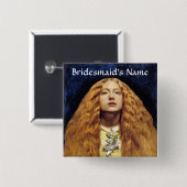 Button: Het bruidsmeisje Vierkante Button 5,1 Cm (Voorkant /achterkant)