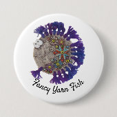 Button - Hippy Fish met Paarse vinnen (Voorkant)