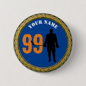 Button Hockey Player - Voeg naam & nummer toe (Voorkant)