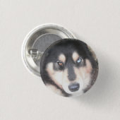 Button Husky One Blue Eye One Brown Eye (Voorkant /achterkant)