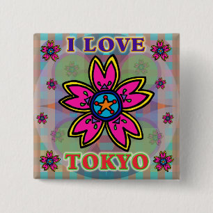 Button "I love TOKYO" Flowers