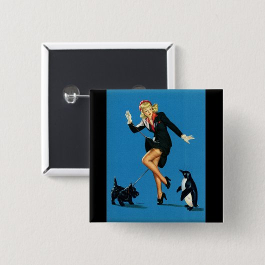 BUTTON INZAKE SPELEN MET GIRL PINBACK (Voorkant /achterkant)