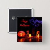 Button Jack-O-Lantern en kaarsen (Voorkant /achterkant)