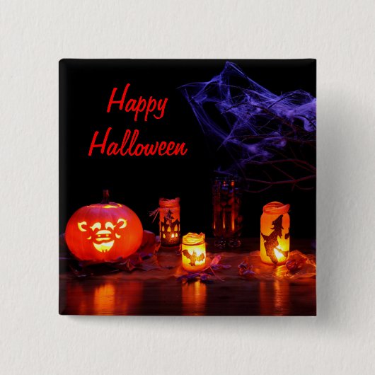 Button Jack-O-Lantern en kaarsen (Voorkant)