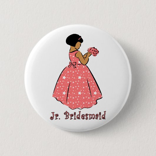Button: Jr Bridesmaid B Ronde Button 5,7 Cm (Voorkant)