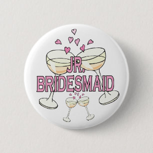 Button: Jr. bruidsmeisje Ronde Button 5,7 Cm