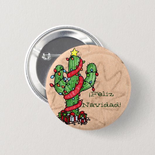 Button kerstcactus (Voorkant /achterkant)