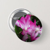 Button kerstcactus Flowers (Voorkant /achterkant)