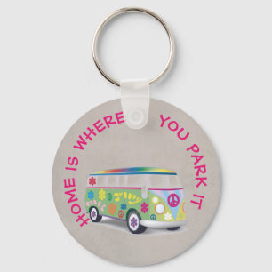 Button Keyring - Home waar je het parkeer Sleutelhanger