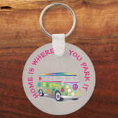 Button Keyring - Home waar je het parkeer Sleutelhanger (Voorkant)