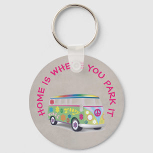 Button Keyring - Home waar je het parkeer Sleutelhanger