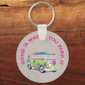 Button Keyring - Home waar je het parkeer Sleutelhanger (Voorkant)