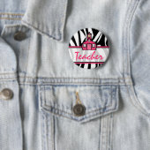 Button leraar - Zwarte Zebra-afdrukken (In situ)