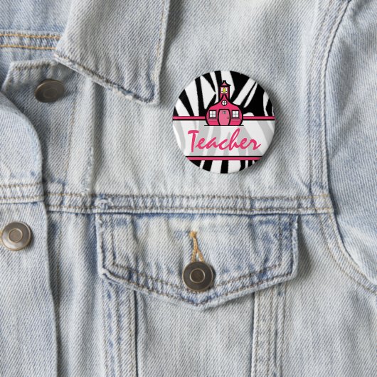 Button leraar - Zwarte Zebra-afdrukken (In situ)