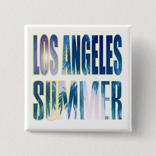 Button "Los Angeles Summer Letter Blue" (Voorkant)