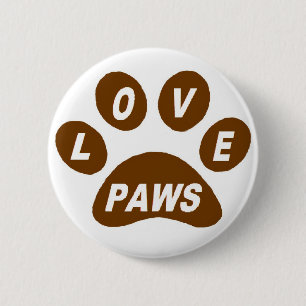 Button Love Paws Brown