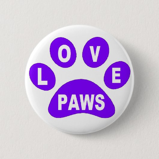 Button Love Paws on Paws Paars (Voorkant)