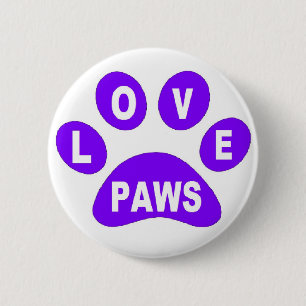 Button Love Paws on Paws Paars