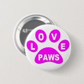 Button Love Paws on Paws roze (Voorkant /achterkant)