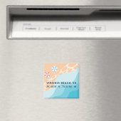 Button Magnet - Coördinaten van Virginia Beach, VA Magneet (Insitu (Vaatwasser))