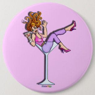 Button - Meisje in Martini Glass, Lil' Red