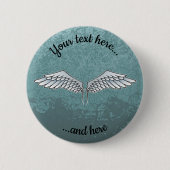 Button met blauw-grijze vleugels (Voorkant)