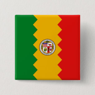 Button met de vlag van Los Angeles, Californië