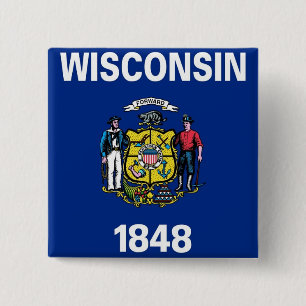 Button met de vlag van Wisconsin