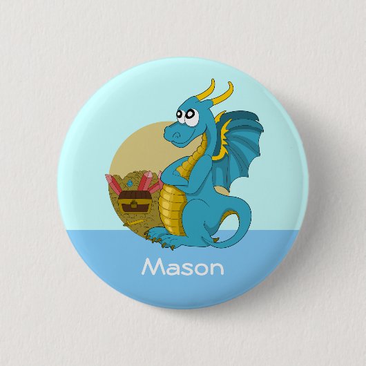 Button met dragon cartoon (Voorkant)