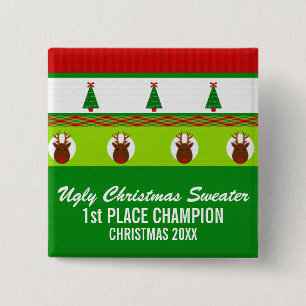 Button met een lelijke kerstbekentenis