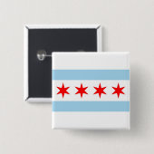 Button met Flag of Chicago, Illinois (Voorkant /achterkant)