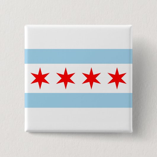 Button met Flag of Chicago, Illinois (Voorkant)